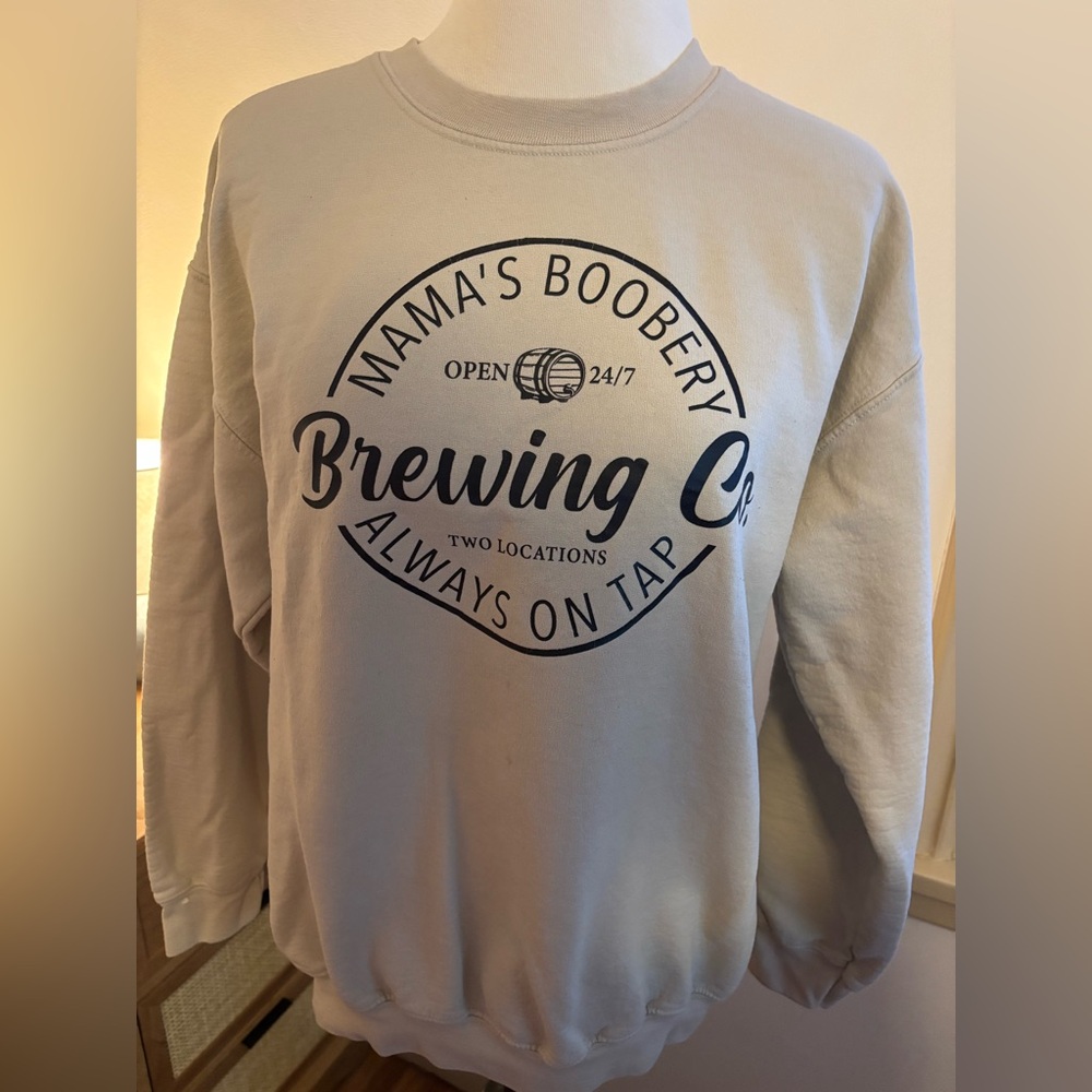 Cream Mom Crewneck Sweater